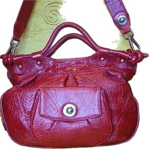 ETRO VINTAGE RED LEATHER HANDBAG